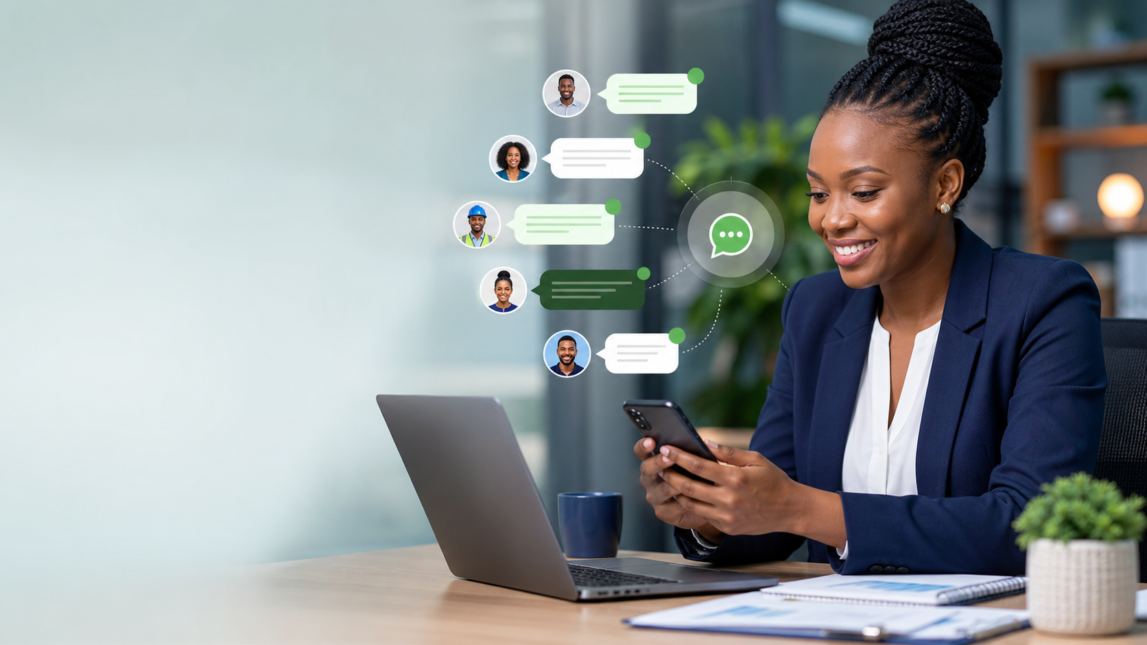 WhatsApp style employee communication and notifications